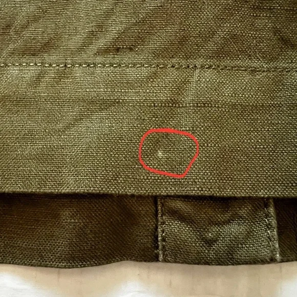 Faherty Linen Blend Palos Verdes Shirt Dress Olive Green Utility Coastal SZ L - Picture 16 of 16